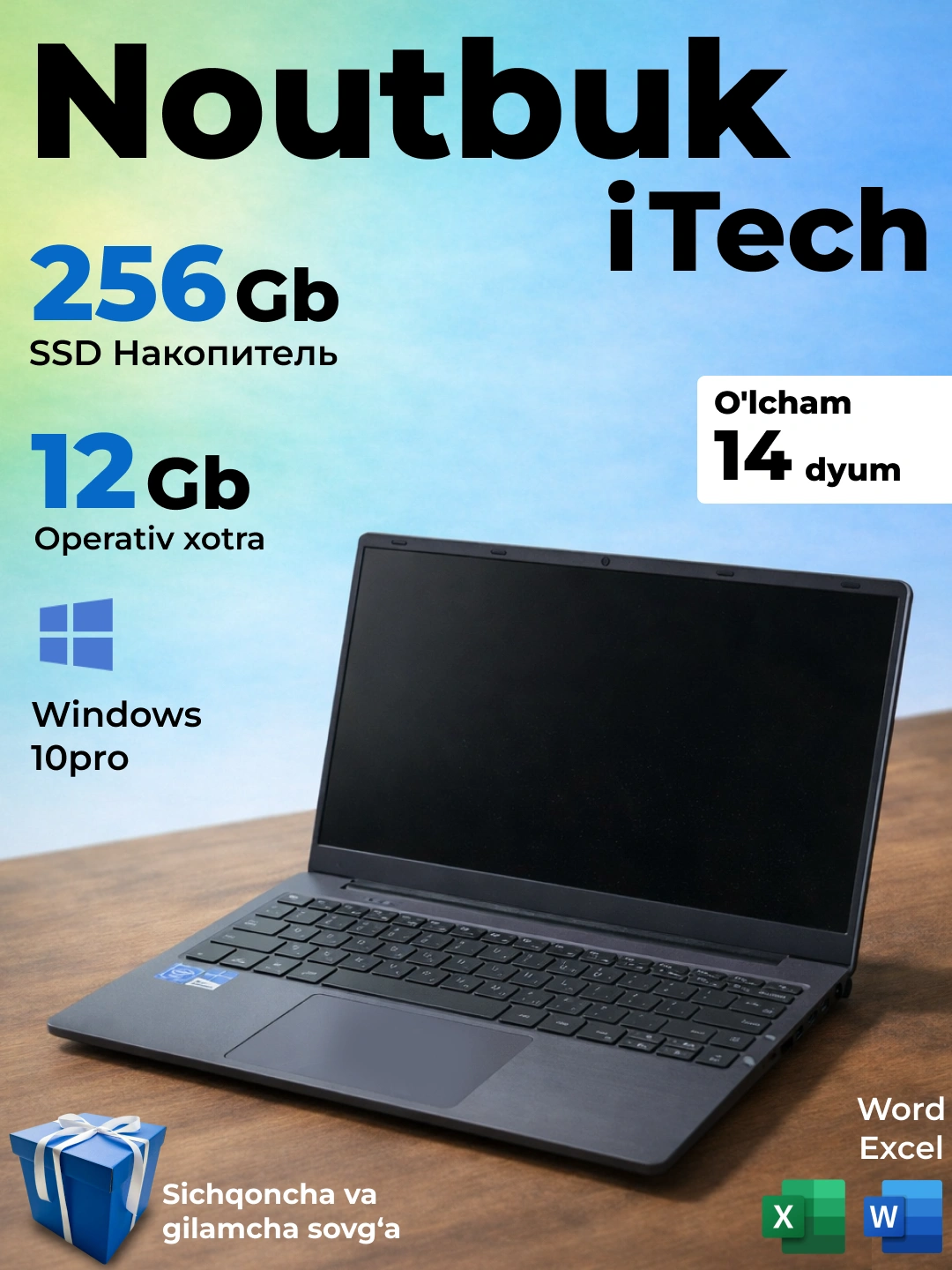 Ноутбук iTech для офиса, дома, учебы и работы, с установленной Windows за 2129000 сум со скидкой 29%. Uzum Market