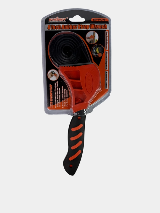 HORUSDY SDY-97279 – Резиновый ремешковый ключ 8" (для труб, фильтров, банок) - 