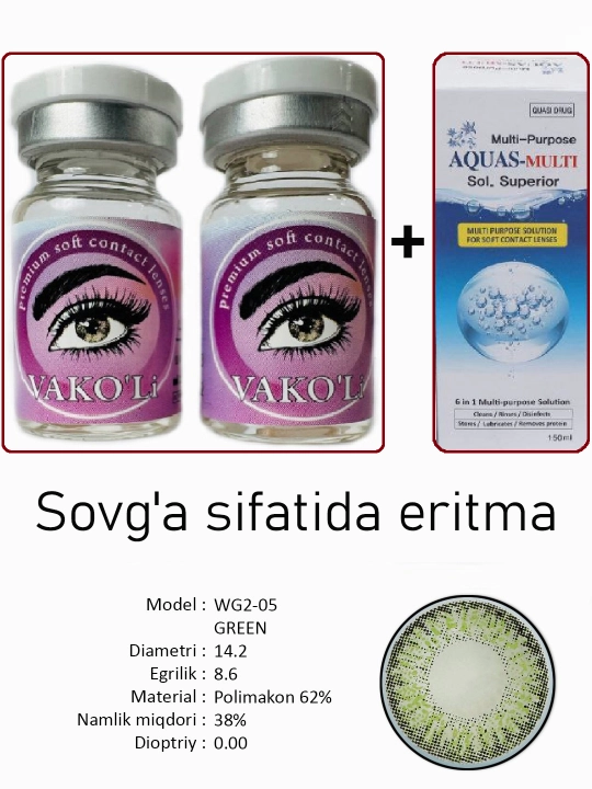 Sifatli rangli kontakt linzalari