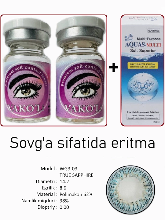Sifatli rangli kontakt linzalari