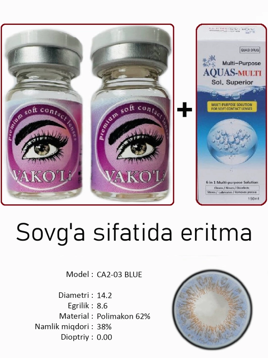 Sifatli rangli kontakt linzalari