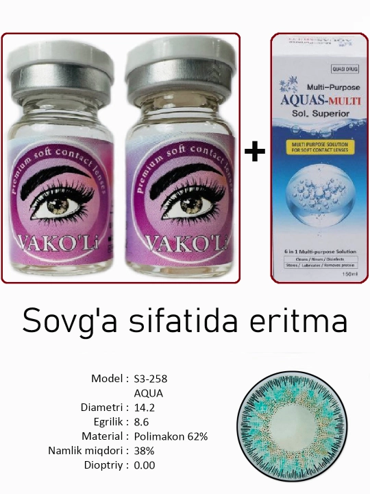Sifatli rangli kontakt linzalari