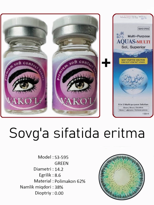 Sifatli rangli kontakt linzalari