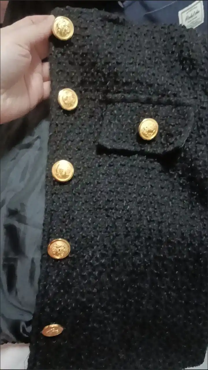 Ayollar tvit mini-jaket, uzun yeng klassik uslub  kuz, bahor uchun klassik kostyum