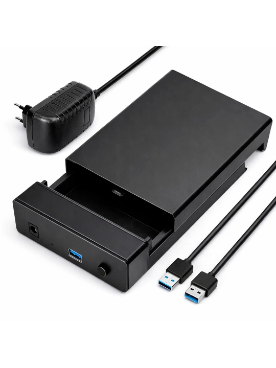 HDD disklar uchun 3’5 SATA tashqi korpusi USB 3.0 6Gb/s, indikator va quvvat bloki bilan