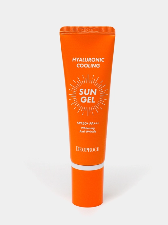 Quyoshdan himoyalovchi geli gialuron kislotasi bilan Deoproce Sun Gel Set, SPF 50+, PA+++