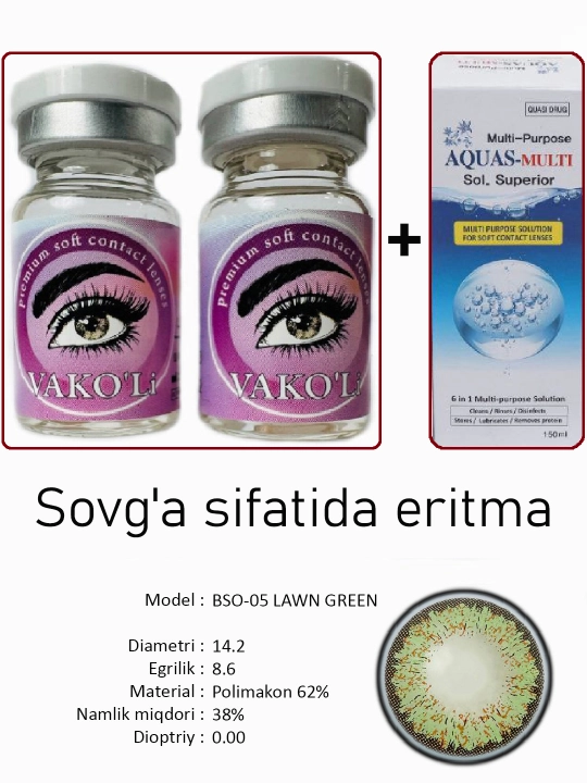 Sifatli rangli kontakt linzalari
