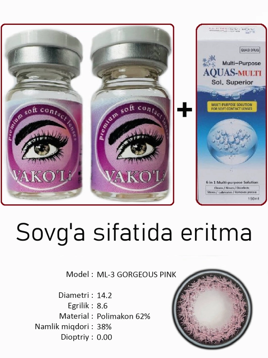Sifatli rangli kontakt linzalari