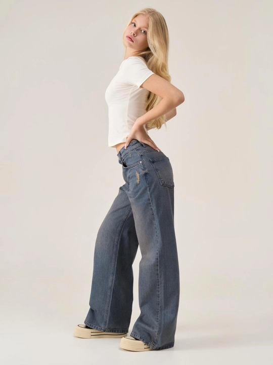 Джинсы Wide Leg Light Blue Denim