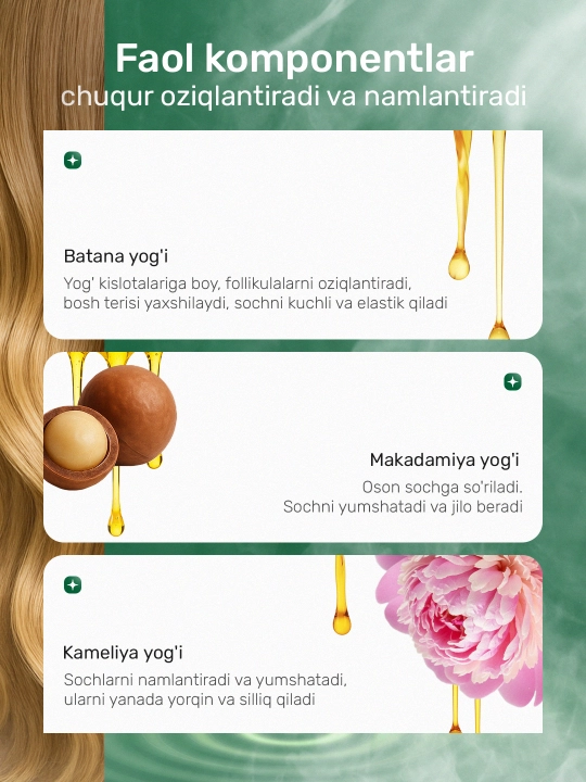 Keratine Queen - Batana moyi bilan soch o‘sishini rag‘batlantiruvchi zardob, 100 ml