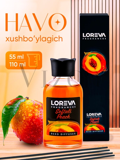 Ароматизатор для дома Loreva, диффузор с палочками, 110 мл — V1ZON-LOREVA-СВЕТЛОР-110 ml