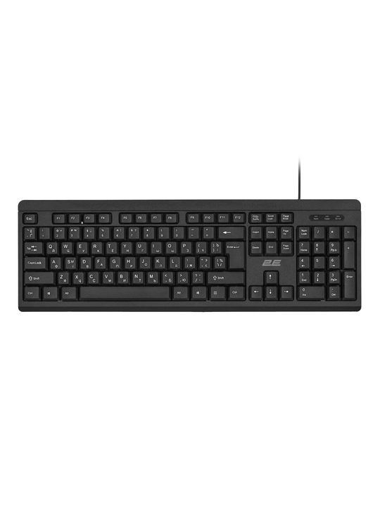 2E KS101,KS108 USB Black 104/107 simli membranali klaviatura, qora