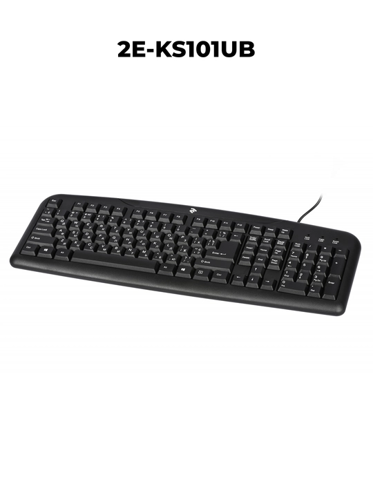 2E KS101,KS108 USB Black 104/107 simli membranali klaviatura, qora