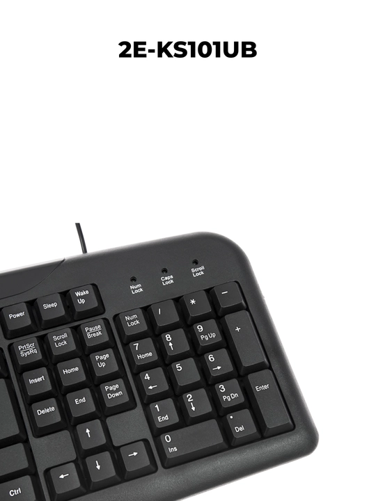 2E KS101,KS108 USB Black 104/107 simli membranali klaviatura, qora