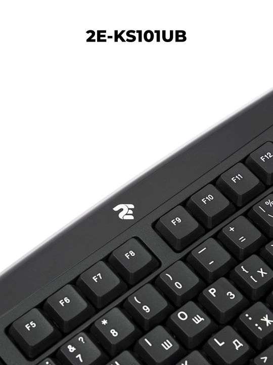 2E KS101,KS108 USB Black 104/107 simli membranali klaviatura, qora