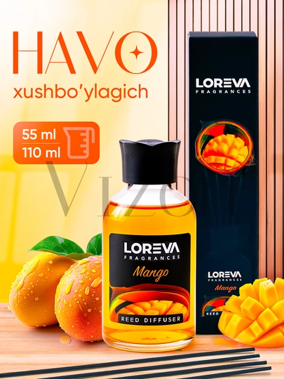 Ароматизатор для дома Loreva, диффузор с палочками, 110 мл