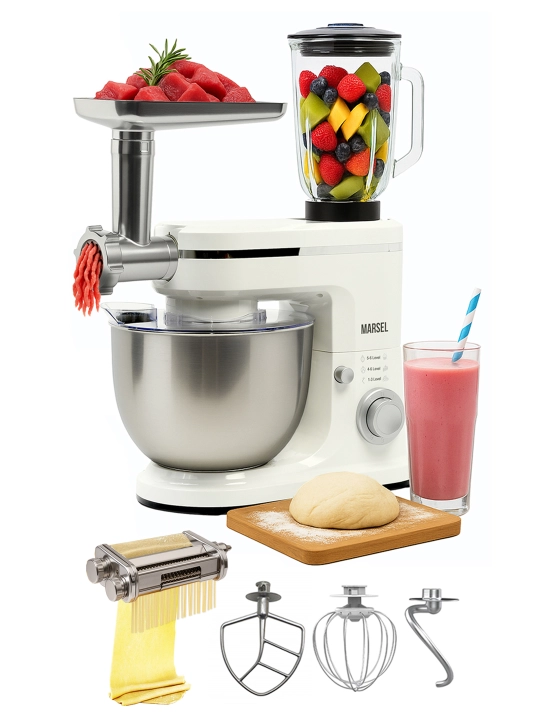 Кухонный комбайн MARSEL SM-01 мясорубка+блендер+тестомес+тестораскатка