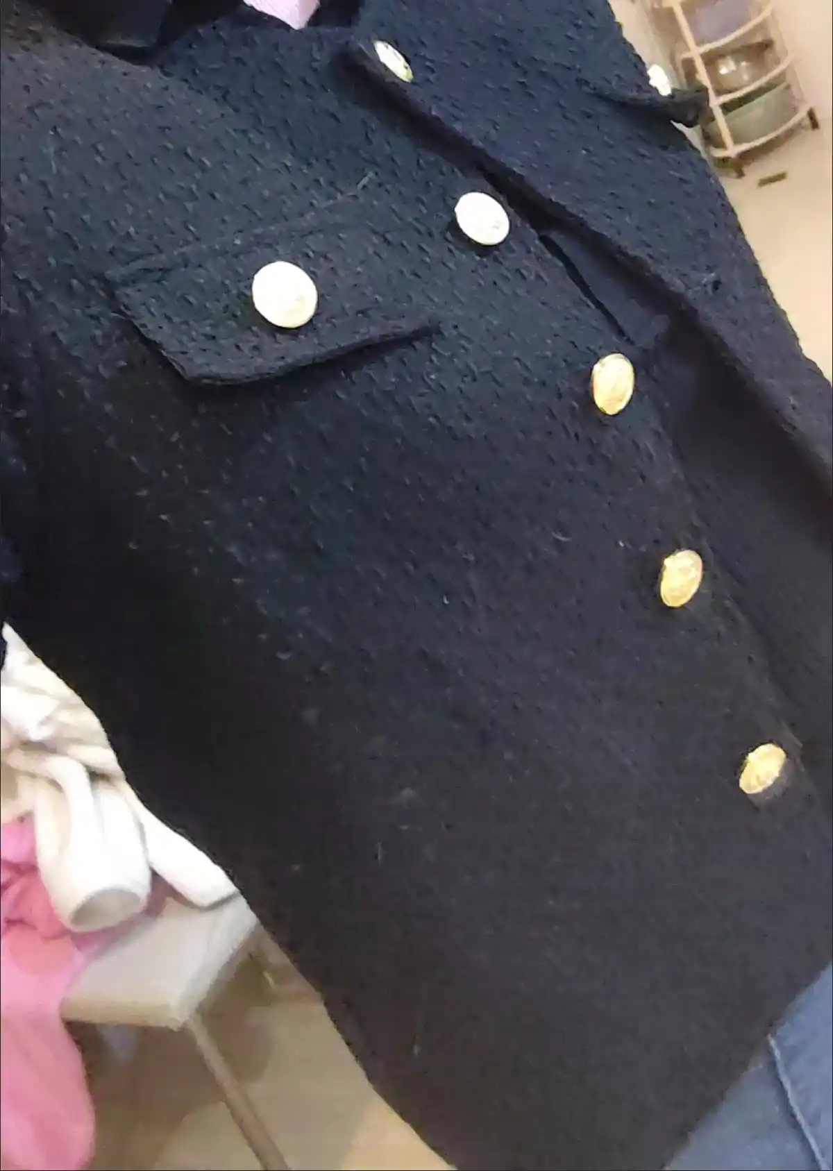 Ayollar tvit mini-jaket, uzun yeng klassik uslub  kuz, bahor uchun klassik kostyum