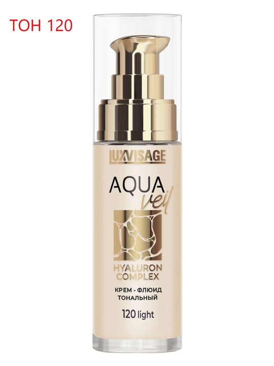 Yuz uchun namlovchi tonal krem, yengil tanalka Luxvisage AQUA veil HYALURON COMPLEX - 