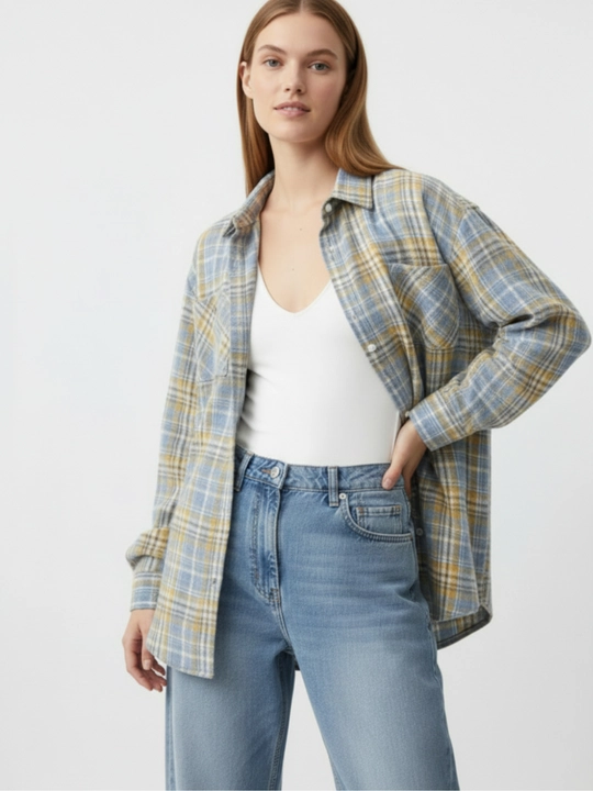 Rubashka oversize, Katakli ayollar ko‘ylagi - EllyFashion
