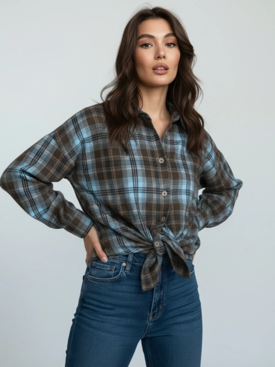 Rubashka oversize, Katakli ayollar ko‘ylagi - EllyFashion