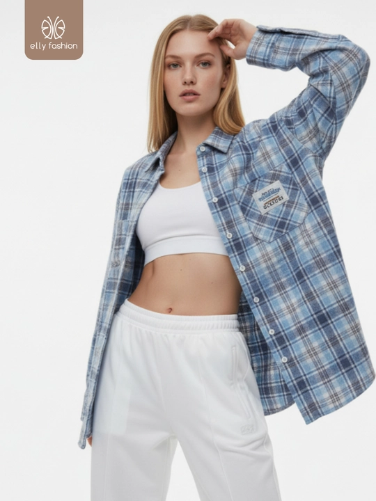 Rubashka oversize, Katakli ayollar ko‘ylagi - EllyFashion