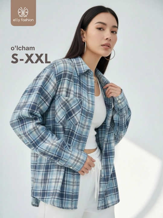 Rubashka oversize, Katakli ayollar ko‘ylagi - EllyFashion