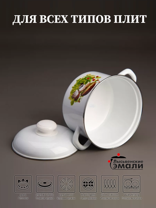 Кастрюли эмалированные с крышкой, кастрюли для кухни, кастрюли с крышкой