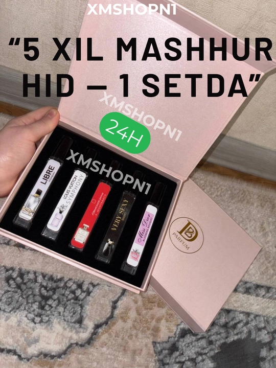 Erkaklar uchun sovg'a: 5 ta atir to'plami 1 — Ganymede, Black Afgano, Creed, hajmi 10 ml - 