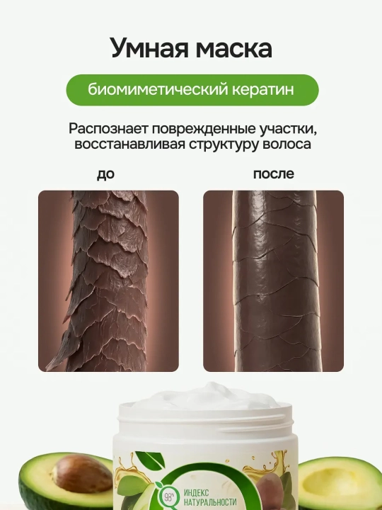Biomimetik keratinli, sochlar uchun niqob-balzam, 500 ml