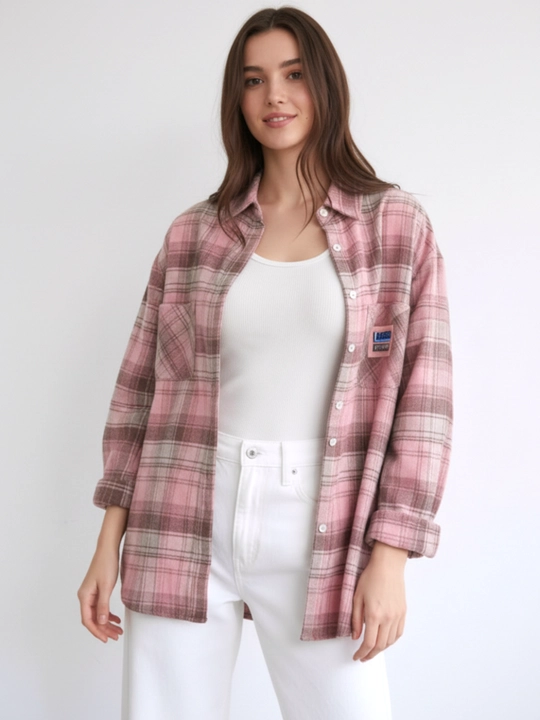 Rubashka oversize, Katakli ayollar ko‘ylagi - EllyFashion