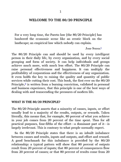 The 80/20 Principle