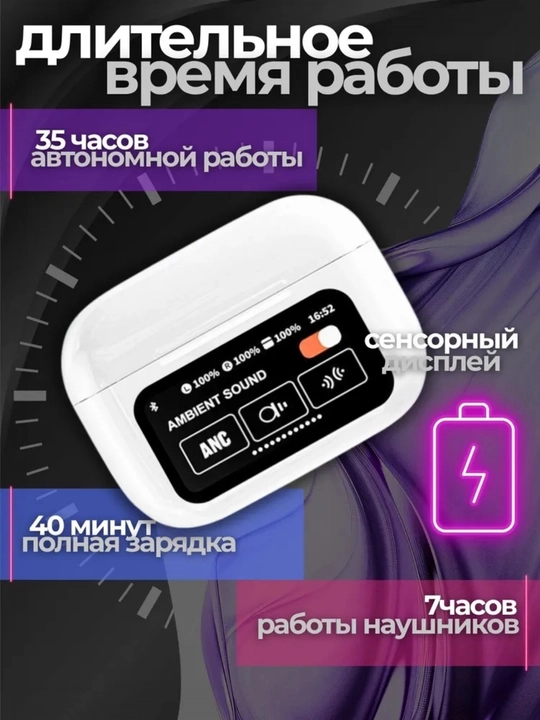 Naushnik, Pods Pro ANC/ENC, sensorli boshqaruv ekran, Bluetooth
