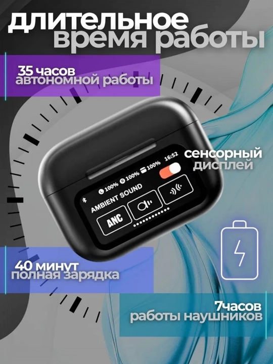 Naushnik, Pods Pro ANC/ENC, sensorli boshqaruv ekran, Bluetooth