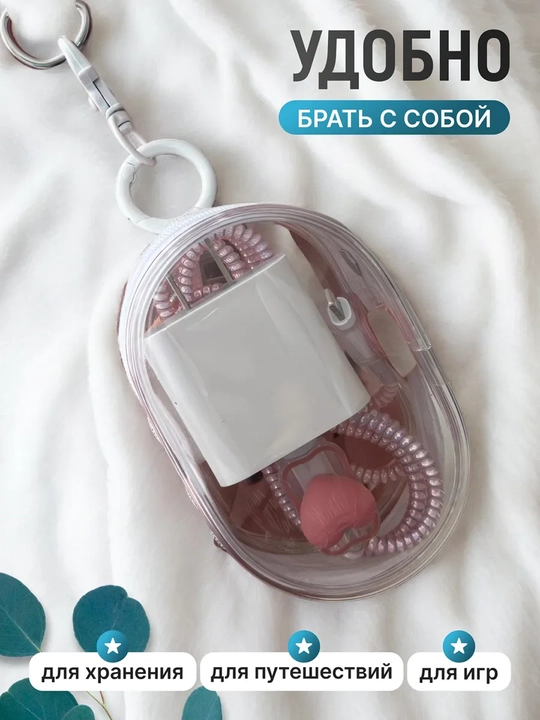 Чехол-брелок для зарядки на молнии, косметичка-органайзер для кабелей и аксессуаров