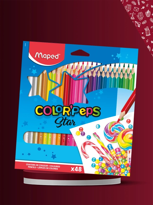 Yuqori quvvatli rangli qalamlar Maped (48 color'peps)