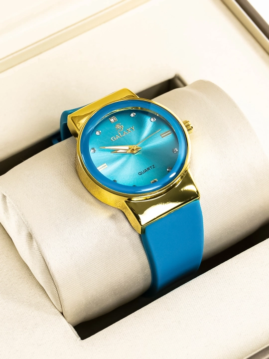 GALAXY kvars soati - zamonaviy dizayn, silikon tasma