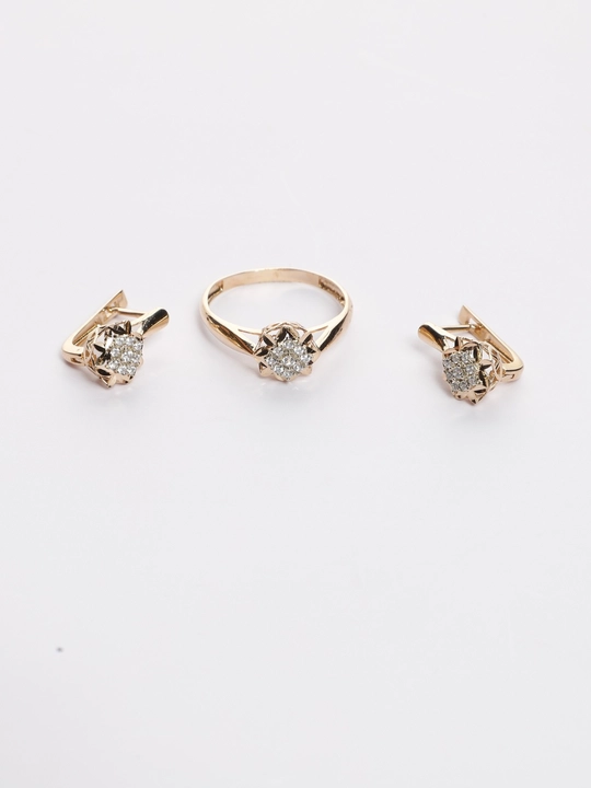 GOLD HOUSE ayollar oltin taqinchogi, toshli ziraklar, 585 probali, 3,37 gr