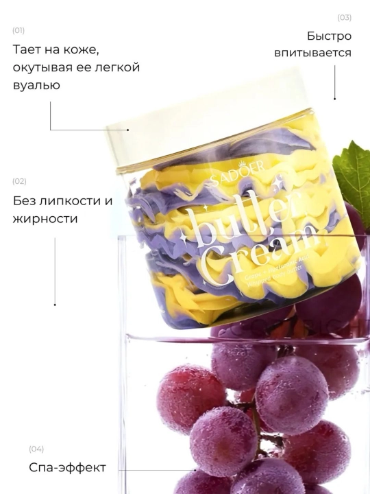 Крем баттер для рук и тела "butter cream", увлажняющий крем для рук, 180 г