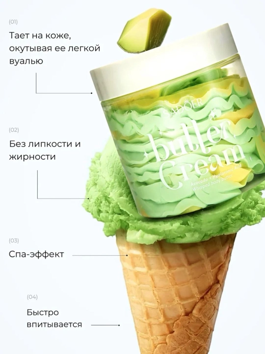 Крем баттер для рук и тела "butter cream", увлажняющий крем для рук, 180 г