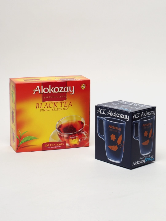 ALOKOZAY чай в пакетиках 25, 100 шт и набор с кружкой — чёрный, зелёный