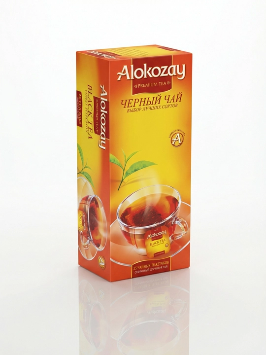 ALOKOZAY чай в пакетиках 25, 100 шт и набор с кружкой — чёрный, зелёный