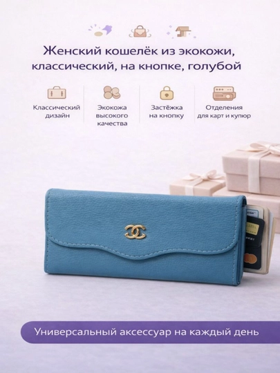 Женский кошелёк из экокожи