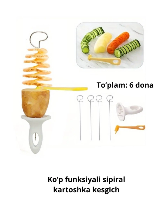 Spiral kartoshka maydalagich, sabzavot kesgich oshxona uchun