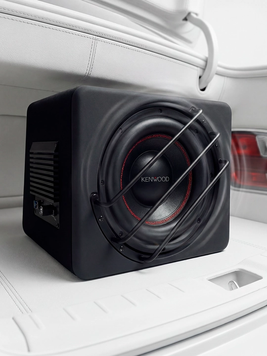 Kenwood Sambufer 10 dyum Bass Universal aktivniy Subwoofer Usiliteli o’zi bilan