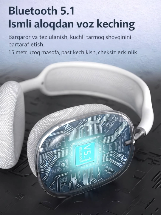 Simsiz Bluetooth quloqchinlar P9, to'liq o'lchamli, mikrofonli