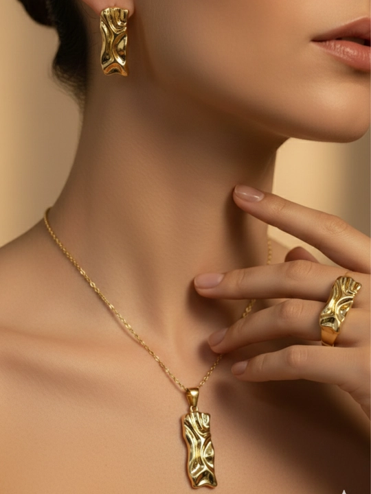 Набор украшений, серьги, кольцо, цепочка XUPING Stainless Steel, в подарочной коробке