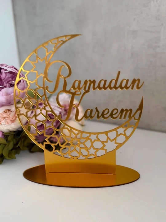 Декор месяц Ramadan Kareem – золотой LED, праздничный 23 см”