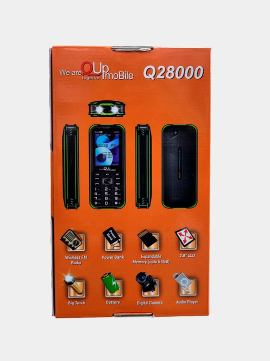 Q 28000 TANK, 20000 mAh batareka, 4 simkarta, baland ovozli kalonka, kuchli yorug'lik