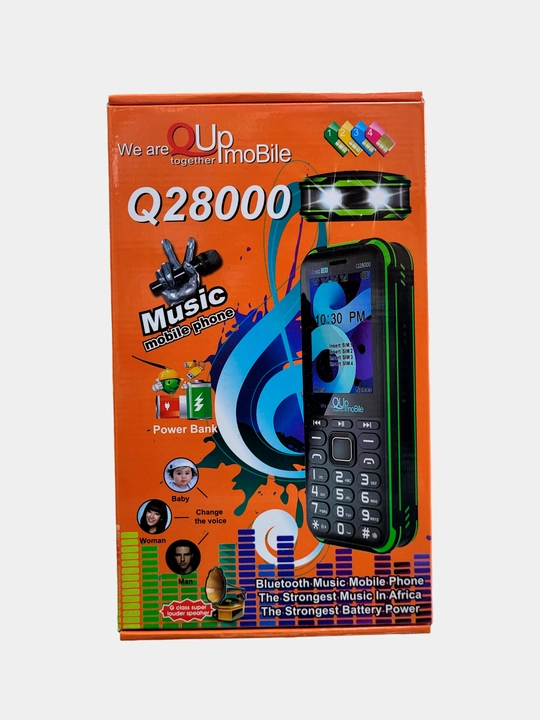 Q 28000 TANK, 20000 mAh batareka, 4 simkarta, baland ovozli kalonka, kuchli yorug'lik